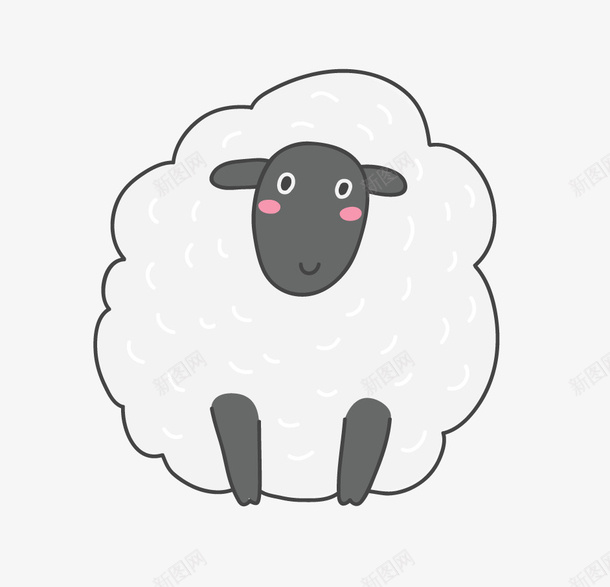 简笔可爱绵羊png免抠素材_88icon https://88icon.com 动物 可爱的 手绘 犄角 眼睛 简图 绵羊 羊毛