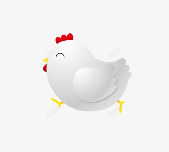 胖胖的小鸡png免抠素材_88icon https://88icon.com 动物 卡通动物 卡通小鸡 白色 红色 黄色