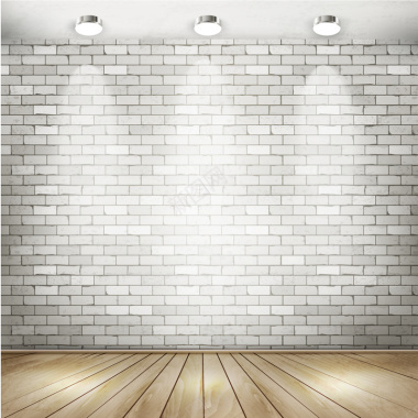 木板墙砖灯光质感背景矢量图背景