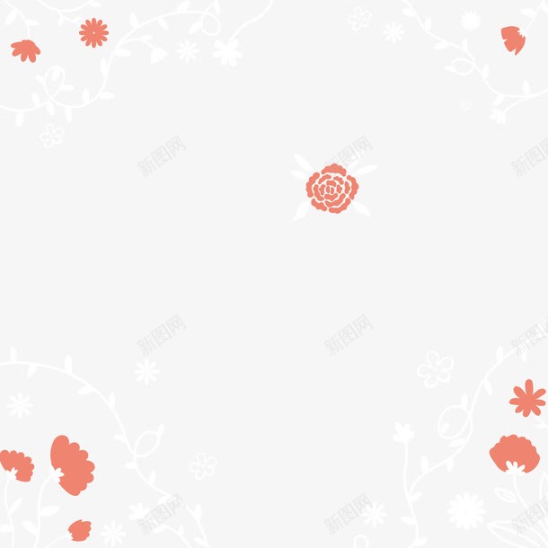 白色和红色的花朵png免抠素材_88icon https://88icon.com 白色 矢量花边 红色 花朵