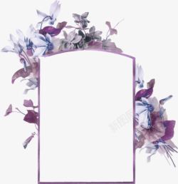 紫色清新花朵边框纹理素材