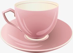 鍜手绘粉色茶杯矢量图高清图片