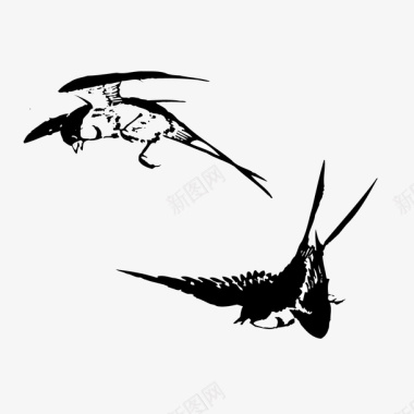 水墨画燕子图标图标