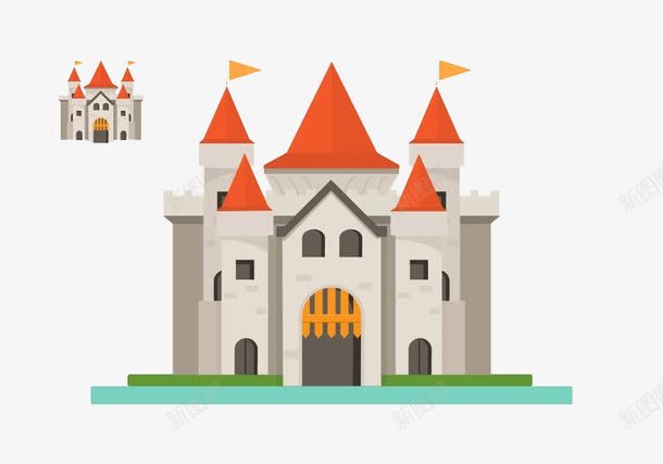 欧式卡通城堡png免抠素材_88icon https://88icon.com 卡通 城堡 建筑 彩色