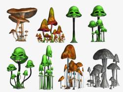 蘑菇树屋素材