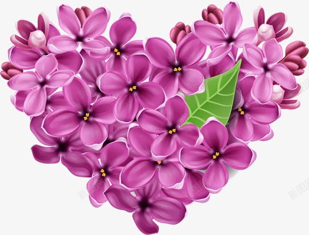 紫色花朵爱心树叶png免抠素材_88icon https://88icon.com 树叶 爱心 紫色 花朵