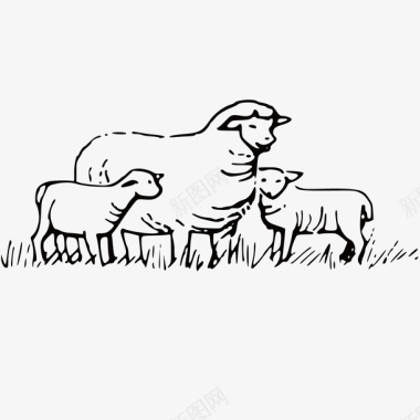 动物羊矢量图图标图标