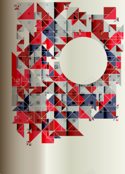 潮流针线包组合复古红色细碎几何创意封面背景矢量图高清图片
