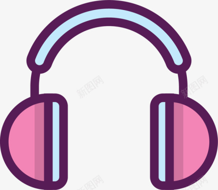 香芋紫耳机图标图标