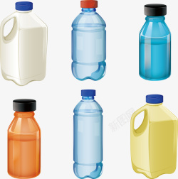 塑料瓶子矢量图素材