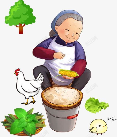 老婆婆png免抠素材_88icon https://88icon.com 人物 人物插画 做吃的 卡通人物 插画 玉米 老婆婆卡通 鸡