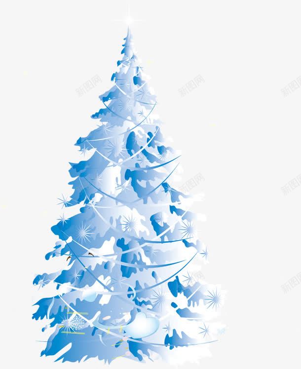 蓝色可爱圣诞树装饰png免抠素材_88icon https://88icon.com 可爱 圣诞树 蓝色 装饰