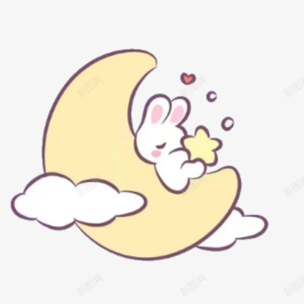 月亮兔子png免抠素材_88icon https://88icon.com 免扣 兔子 兔子简笔画 卡通 月亮 睡觉的小兔子