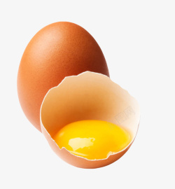 深褐色鸡蛋爆开的初生蛋黄实物素材