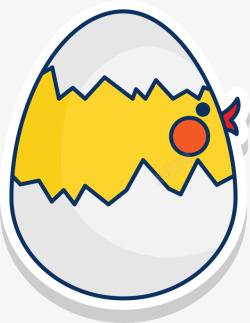 复活节黄色可爱蛋壳小鸡素材
