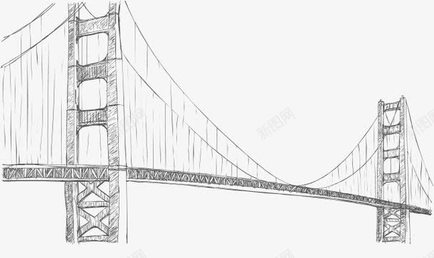 手绘跨海大桥图标图标