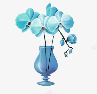 手绘蓝色花朵蓝色花瓶png免抠素材_88icon https://88icon.com 手绘 花朵 花瓶 蓝色