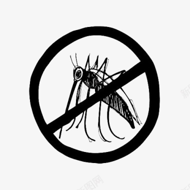 黑色简约禁止蚊子图标图标