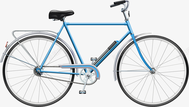 蓝色简约自行车png免抠素材_88icon https://88icon.com 共享单车 单车 脚踏车 蓝色自行车 装饰图案 车辆