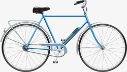 蓝色简约自行车素材