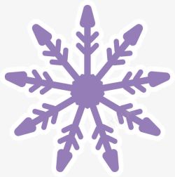 紫色卡通雪花形状素材