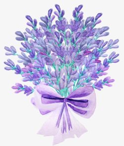 紫色手绘花束素材
