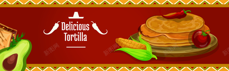棕色墨西哥食品海报背景矢量图背景