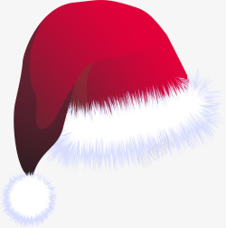 红色毛绒冬季圣诞帽素材
