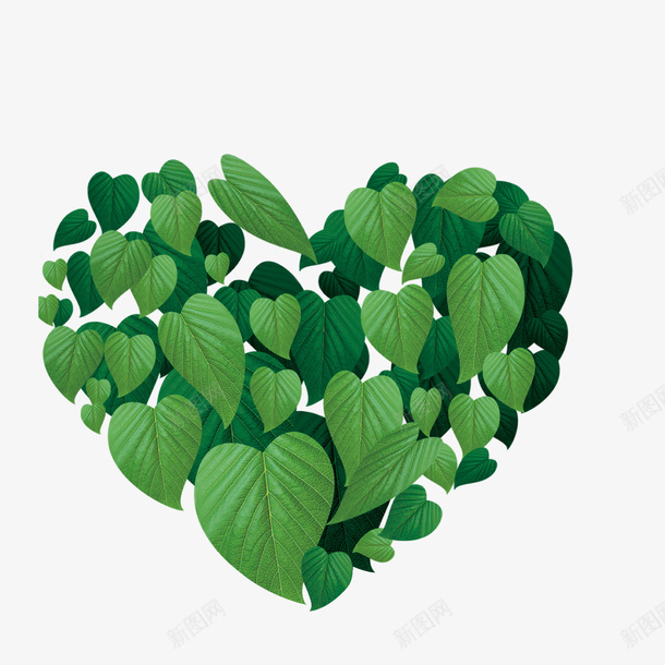 绿色叶子植物心形png免抠素材_88icon https://88icon.com 卡通植物 植物心形 绿色植物 背景装饰