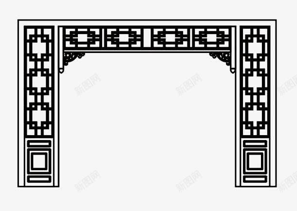 门框png免抠素材_88icon https://88icon.com 传统 复古 门框 黑白