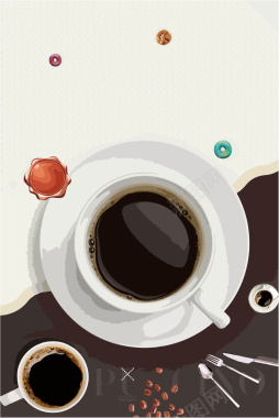 高档咖啡促销白色简约下午茶热饮矢量海报背景背景