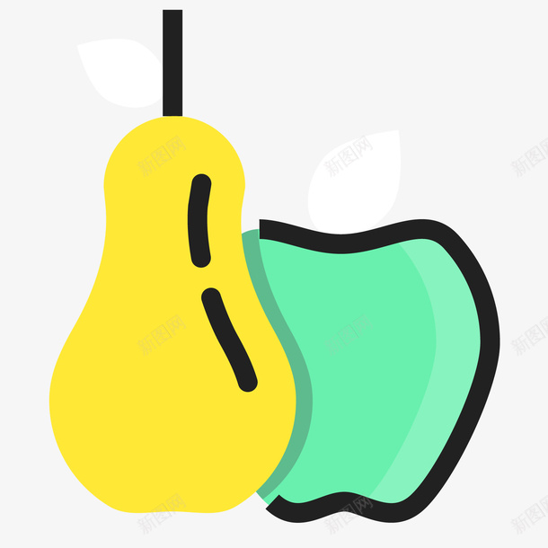 彩色手绘水果食物元素矢量图ai免抠素材_88icon https://88icon.com 创意 卡通插画 吃的 彩色 手绘 果实 水果 矢量图