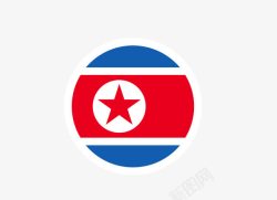 饼形框子朝鲜国旗高清图片