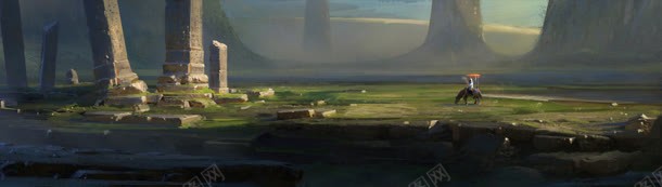 手绘绿色室外场景jpg设计背景_88icon https://88icon.com 场景 室外 绿色