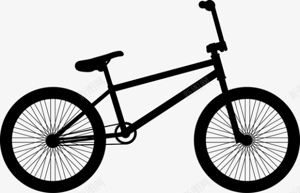 黑色手绘自行车图标图标