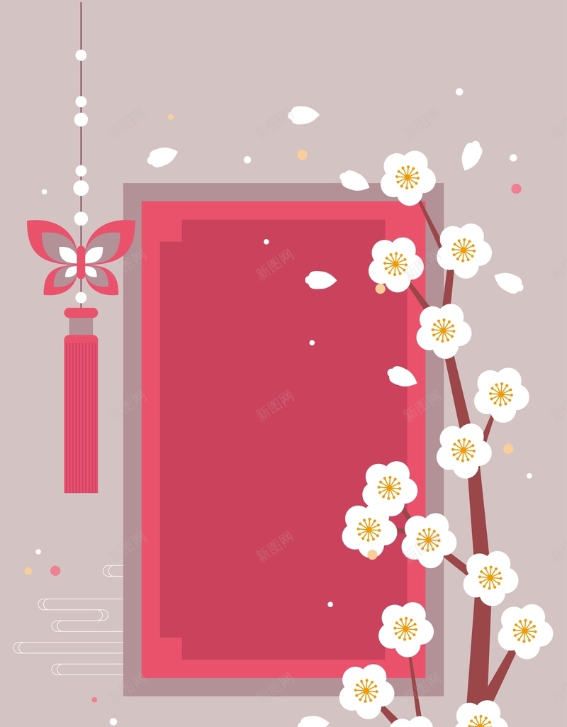 矢量传统新年元素花卉灰色背景ai设计背景_88icon https://88icon.com 中国结 传统 扁平 新年元素 灰色背景 矢量 简约 花卉 矢量图