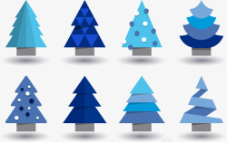 创意蓝色圣诞树矢量图素材