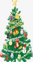 手绘绿色圣诞树海报png免抠素材_88icon https://88icon.com 圣诞树 海报 绿色