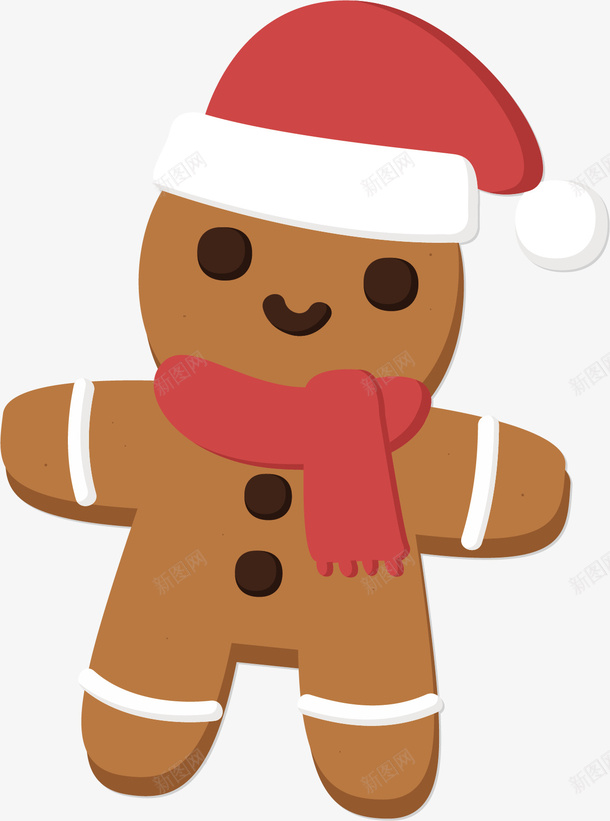 带着圣诞帽的饼干人矢量图ai免抠素材_88icon https://88icon.com 圣诞快乐 圣诞节 圣诞节饼干 矢量png 饼干 饼干人 矢量图