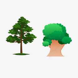 绿色环保树创意植树节树水彩手绘树木素矢量图高清图片