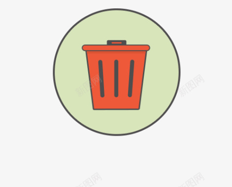 红色标签垃圾桶图标图标