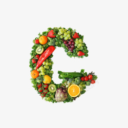 水果蔬菜组成的字母素材
