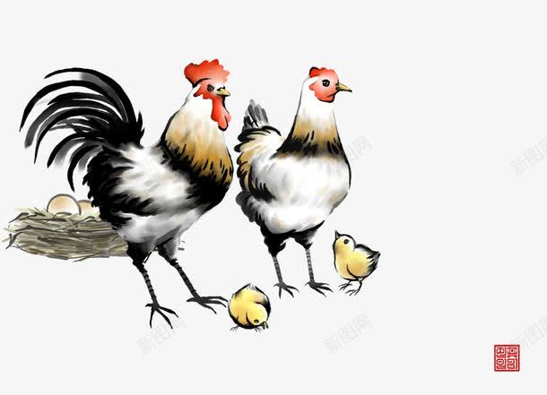 小鸡国画png免抠素材_88icon https://88icon.com PSD psd psd素材 公鸡母鸡和小鸡 国画 国画PSD 小鸡国画PSD免费下载 水墨鸡