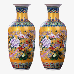 景德镇陶瓷金色花朵瓷器素材