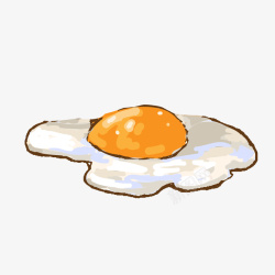 手绘煎鸡蛋食物素材