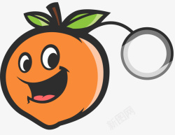 橘子微笑钥匙链素材