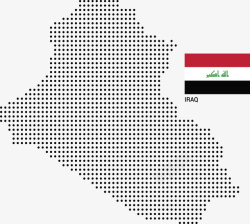 伊拉克国家国旗地图矢量图素材