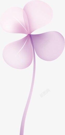 紫色四叶草素材