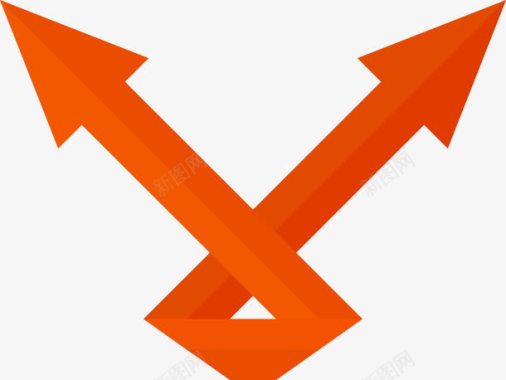 橙色动感箭头图标图标