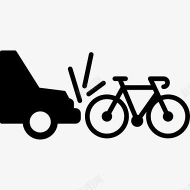 汽车行驶在自行车图标图标